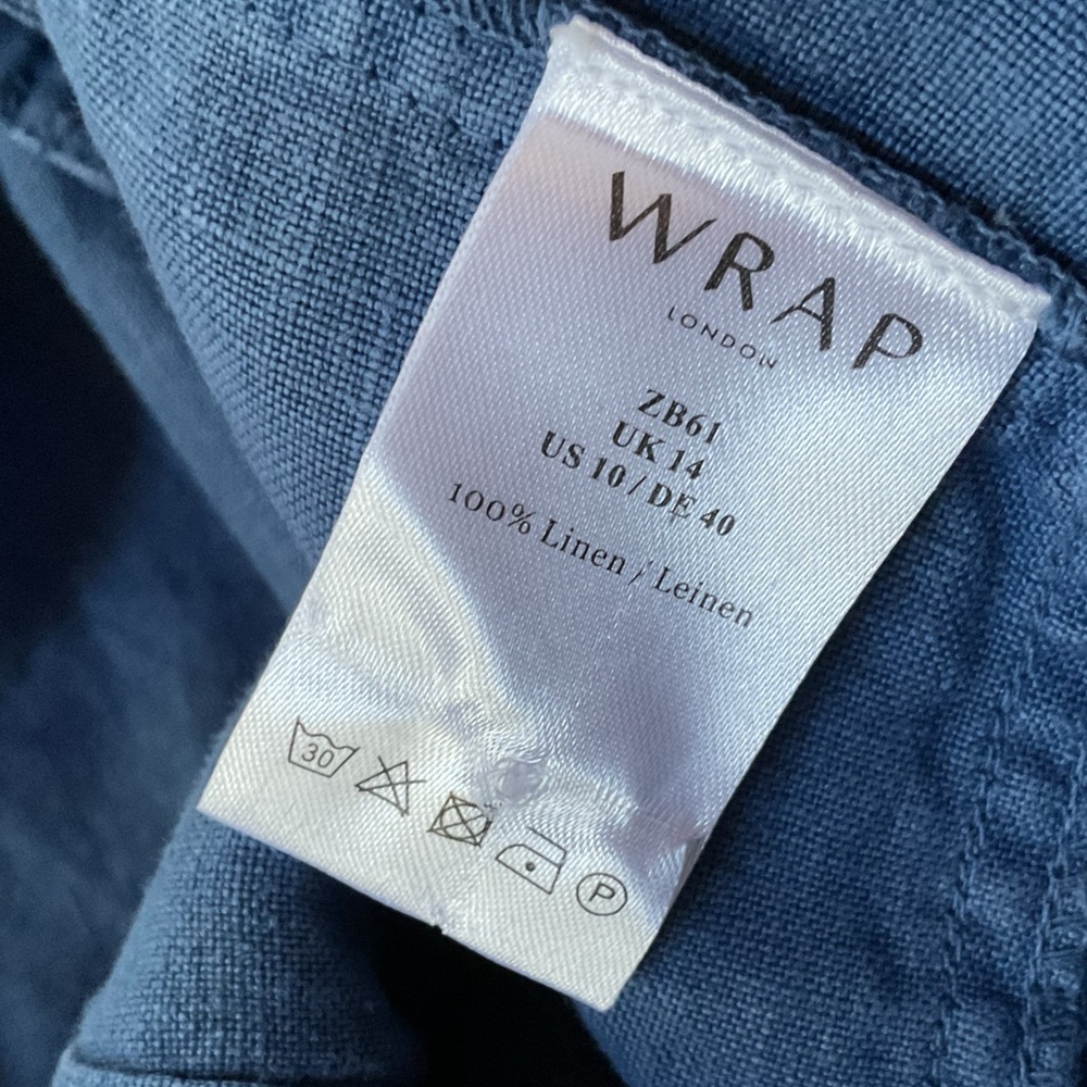 Wrap London linen jumpsuit, blue, 10 - Picture 11 of 12